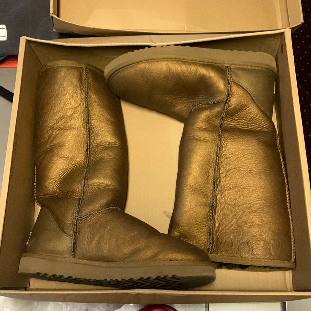 Metallic Gold/Pewter colored UGGS
